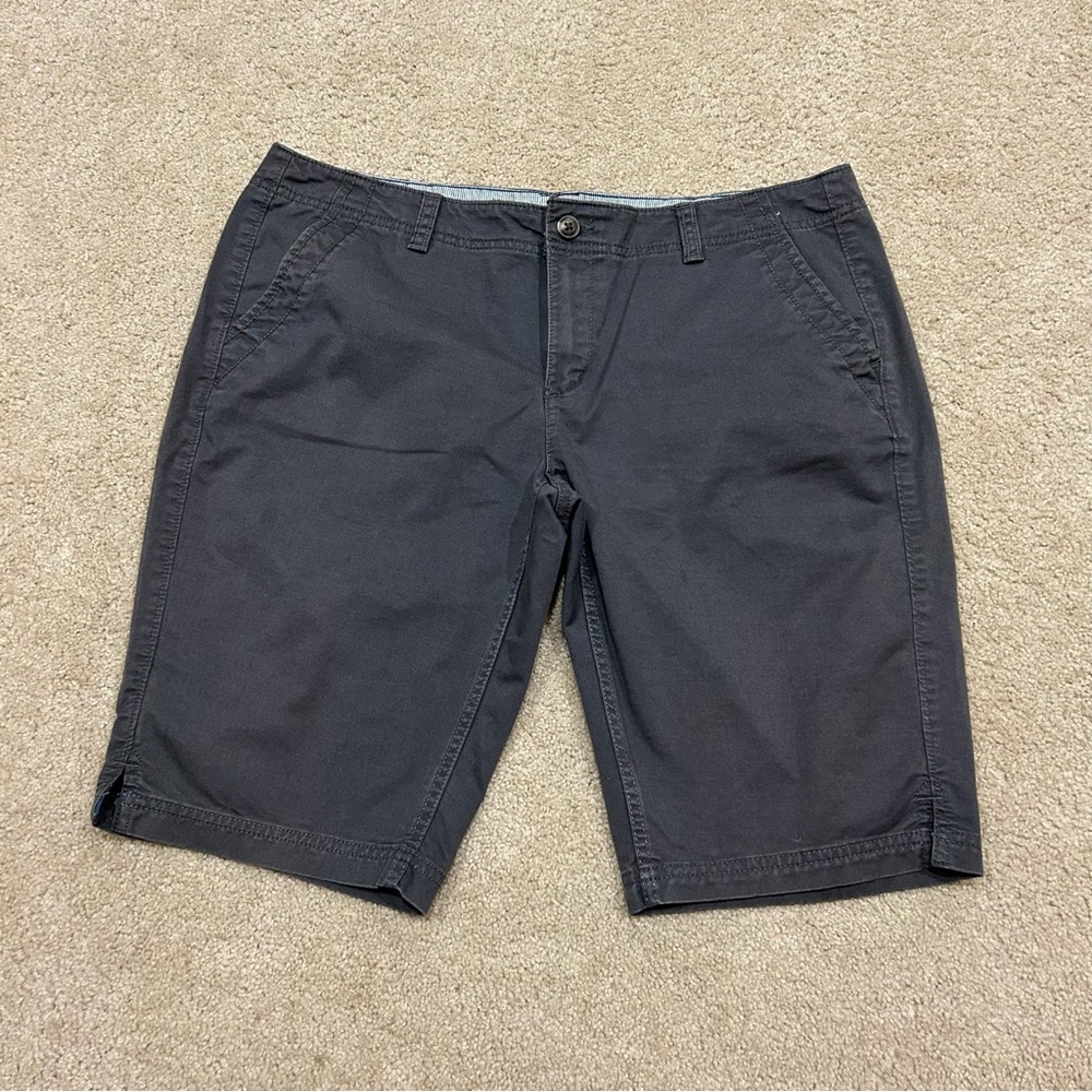 North Face Shorts Womens 14 Lightweight Outdoors Pockets Gray Plaid Chino